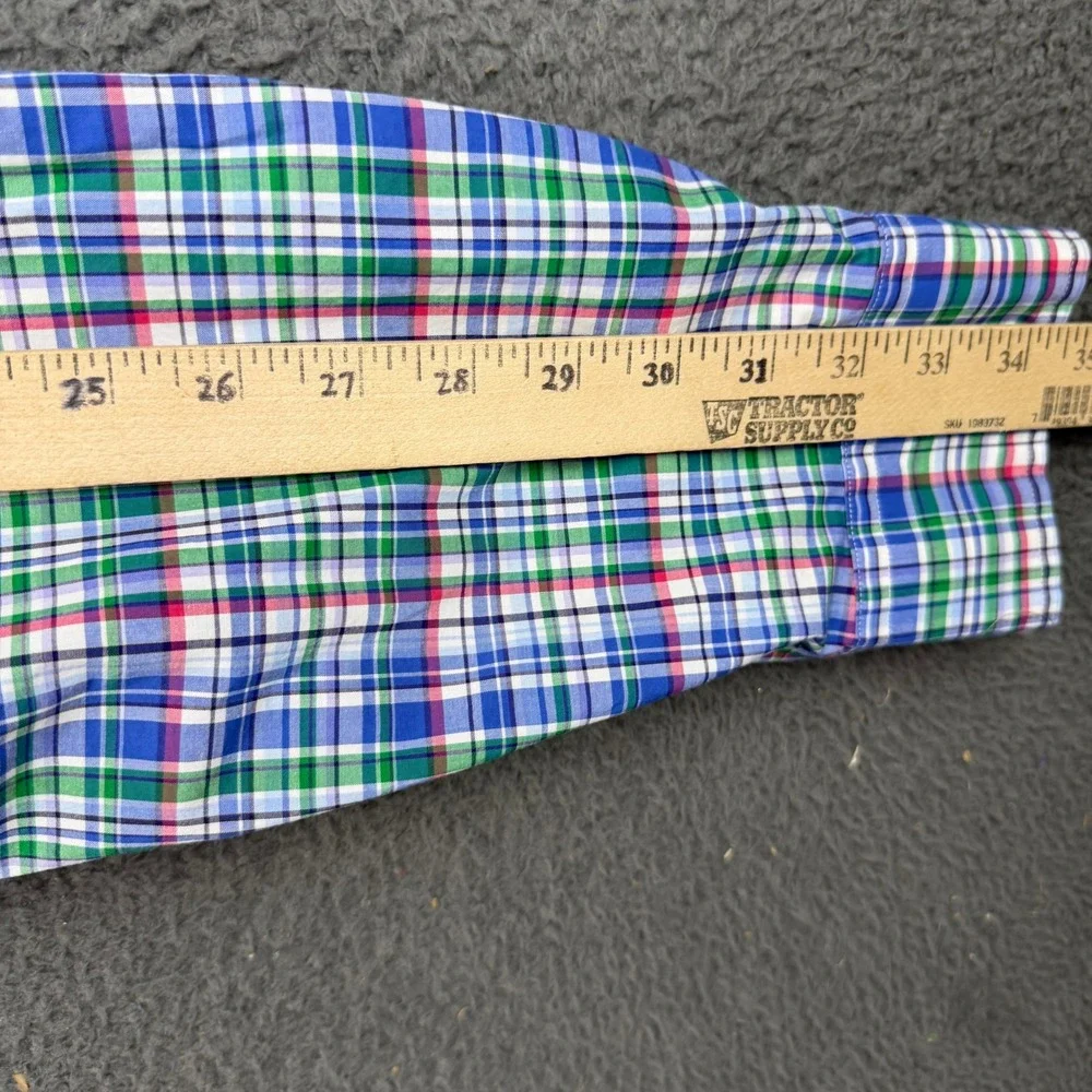 Polo Ralph Lauren Mens XXL Classic Fit Plaid Button Down Shirt Blue Green Red